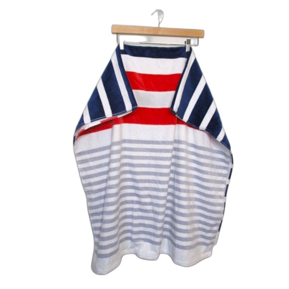 Unbranded Red White Blue Striped Beach Towel Americana July 4th 32" x 64" - Picture 3 of 6